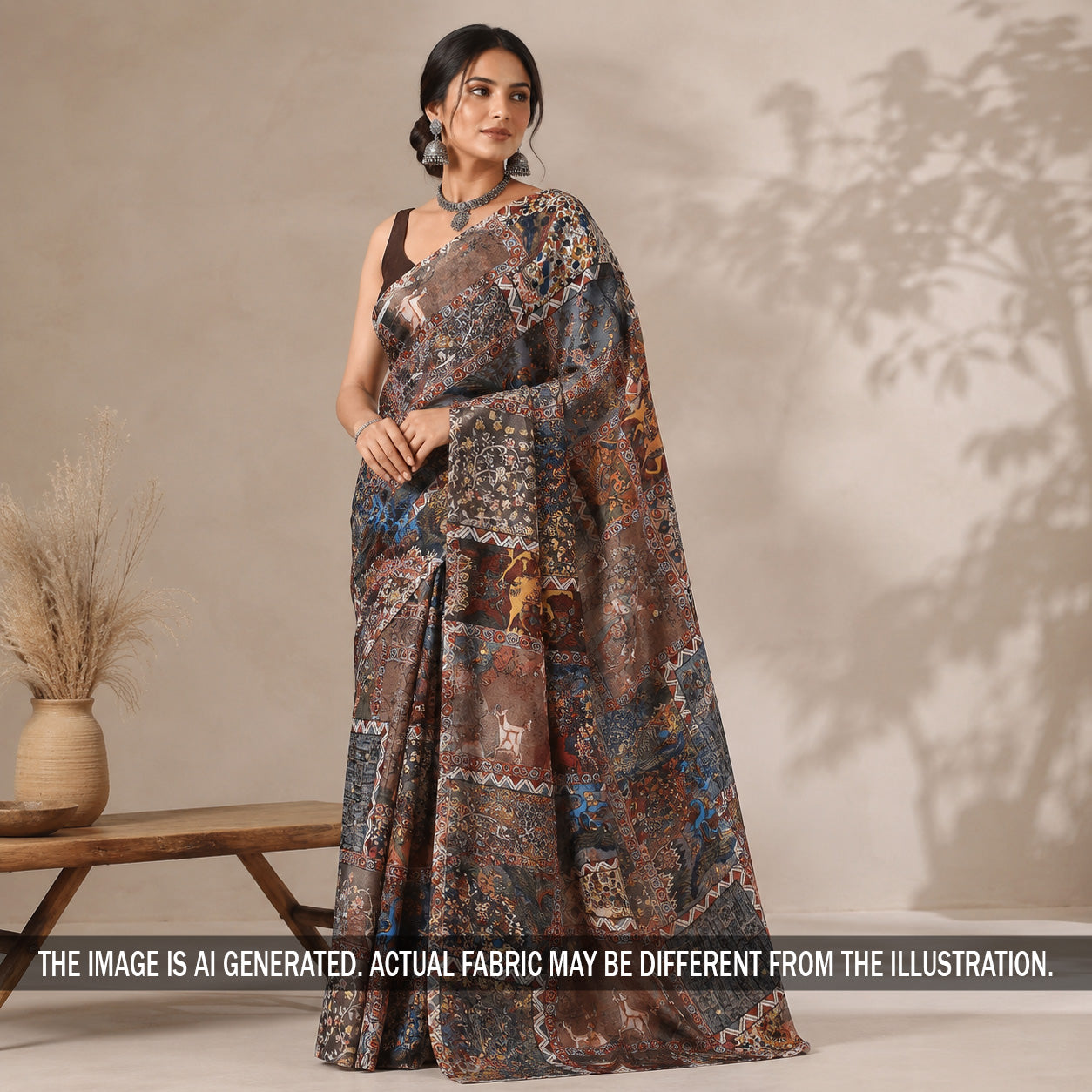 Digital Print Pasted Sequins Chinnon Chiffon Fabric - F7217