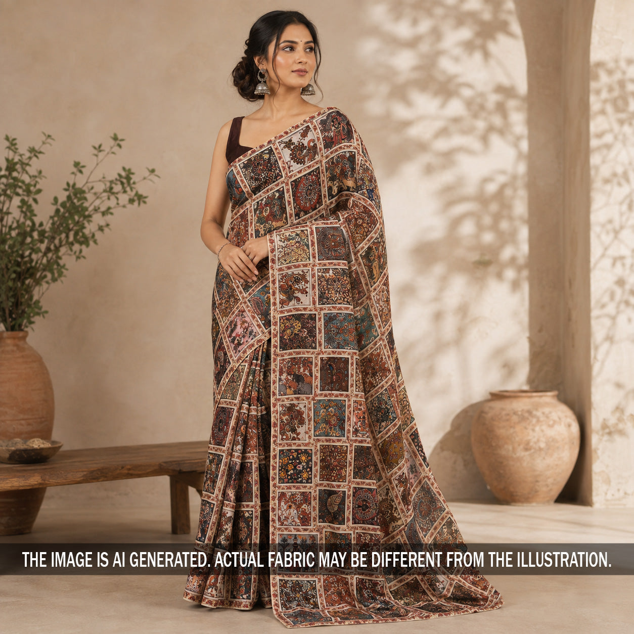 Digital Print Pasted Sequins Chinnon Chiffon Fabric - F7218