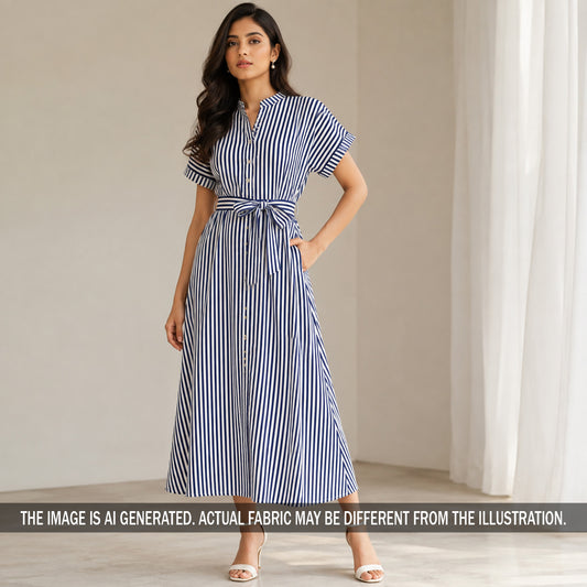 Stripes Cambric Cotton Fabric - F7251