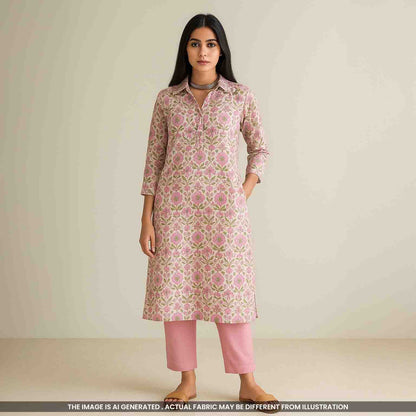 Flower Print Cambric Cotton Fabric- F4774