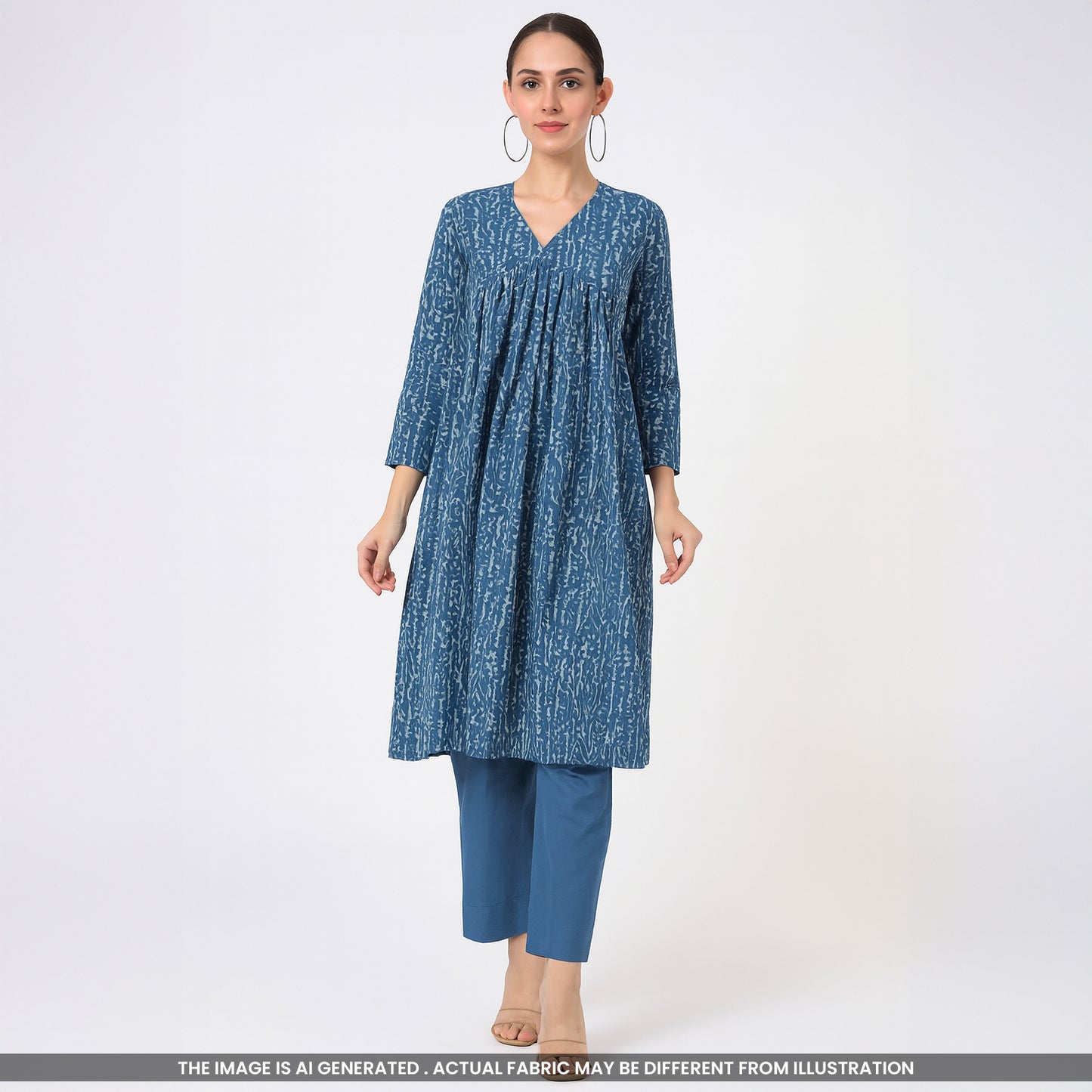 Indigo Print Cambric Cotton Fabric- F4804