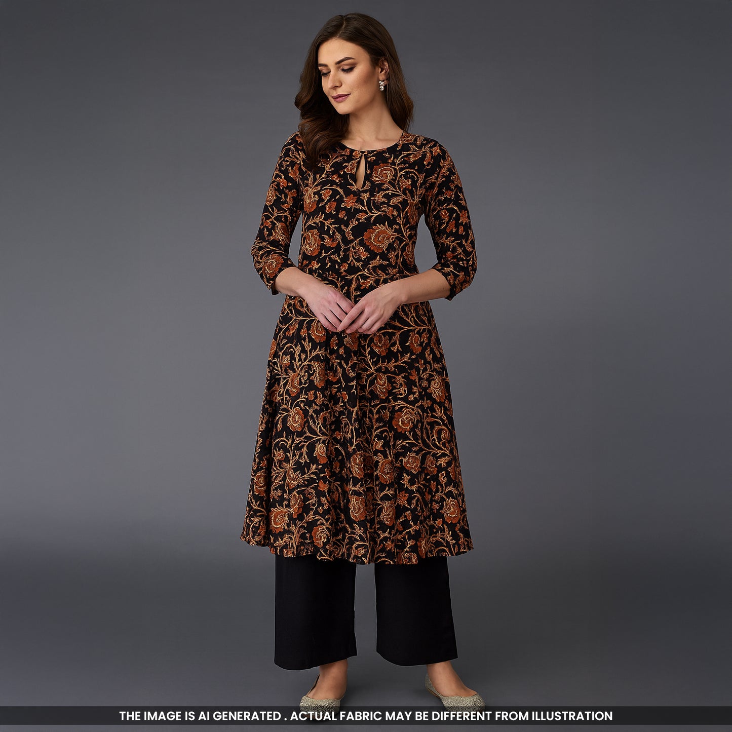 Flower Print Cambric Cotton Fabric- F4815