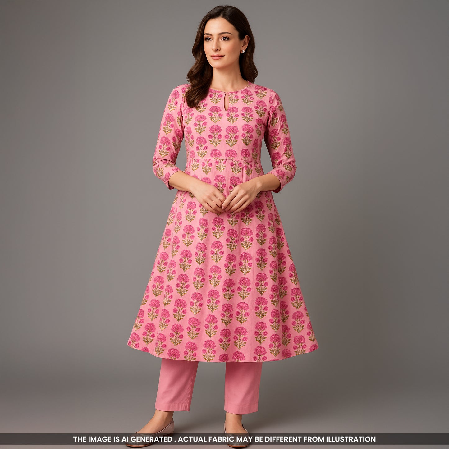 Flower Print Cambric Cotton Fabric- F4808