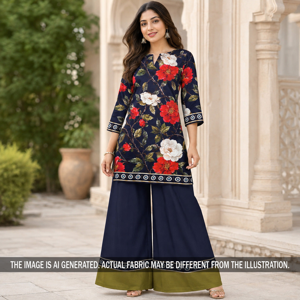 Digital Print Crepe Satin Fabric - F7290