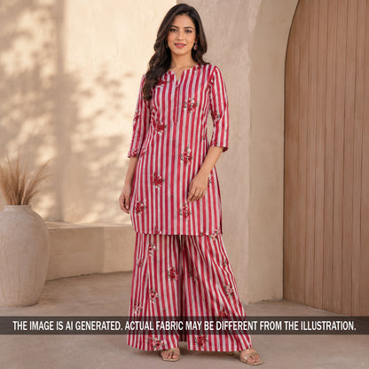 Thread Work Stripes Linen Fabric - F7299