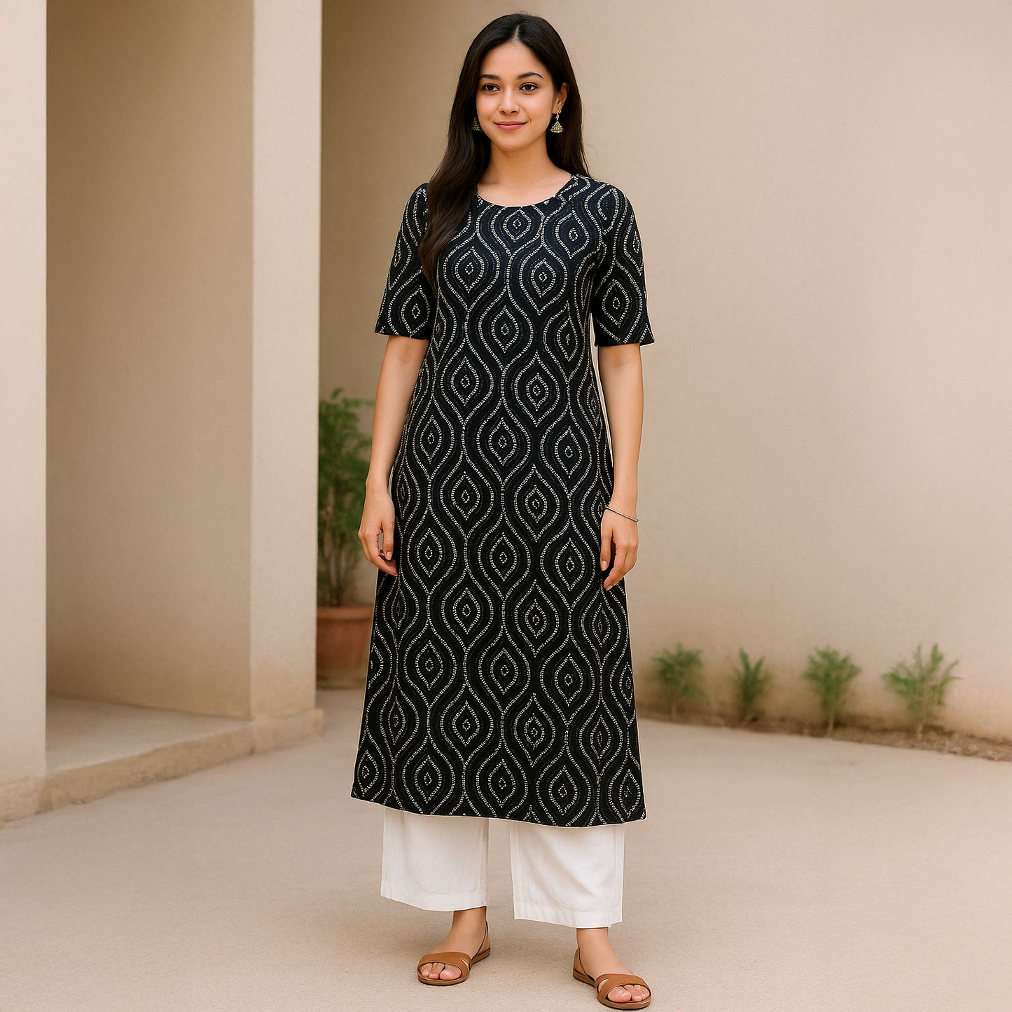 Bandhani Print Cambric Cotton Fabric- F4626