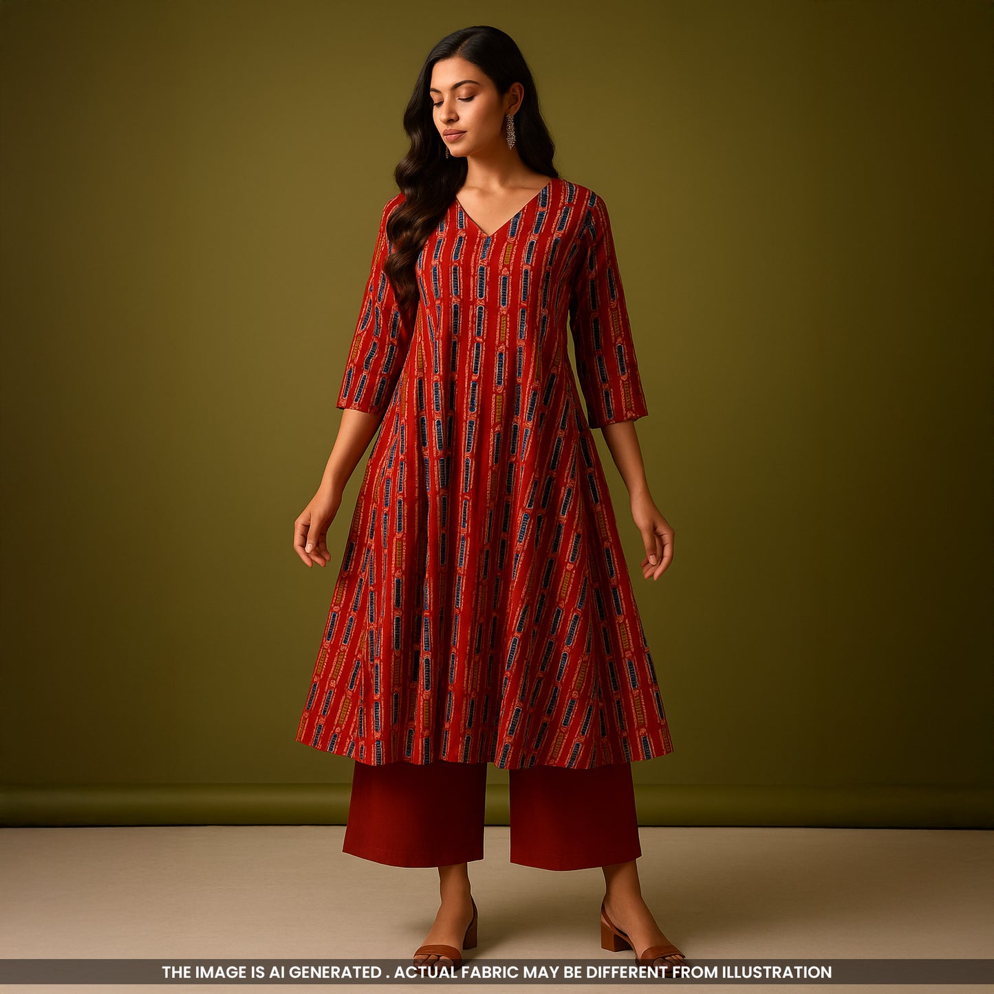 Block Print Handloom Cotton Fabric- F4676