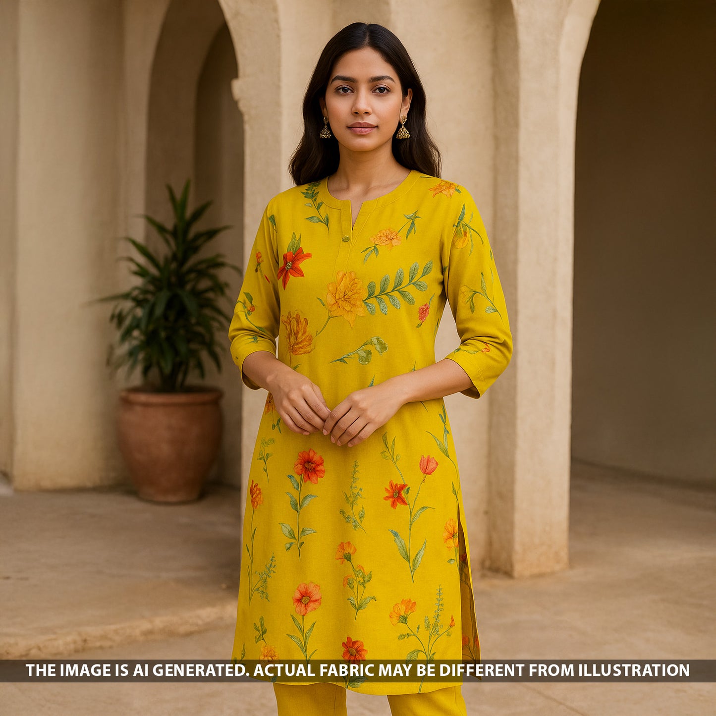 Digital Print Mukesh Work Chinnon Chiffon Fabric - F5395