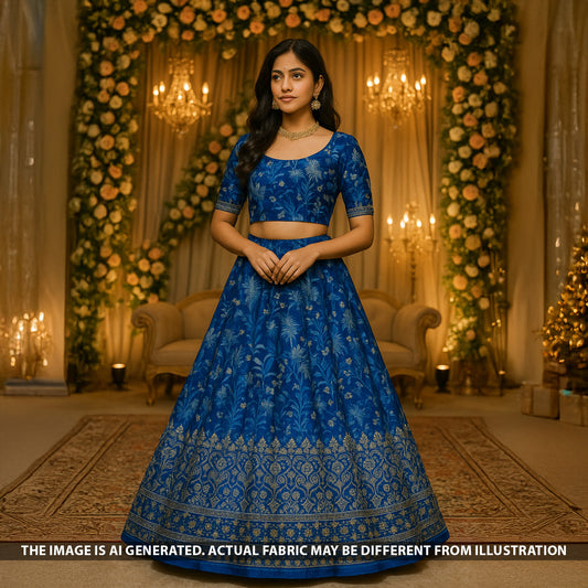 Zari Sequins Embroidered Velvet Fabric - F5401