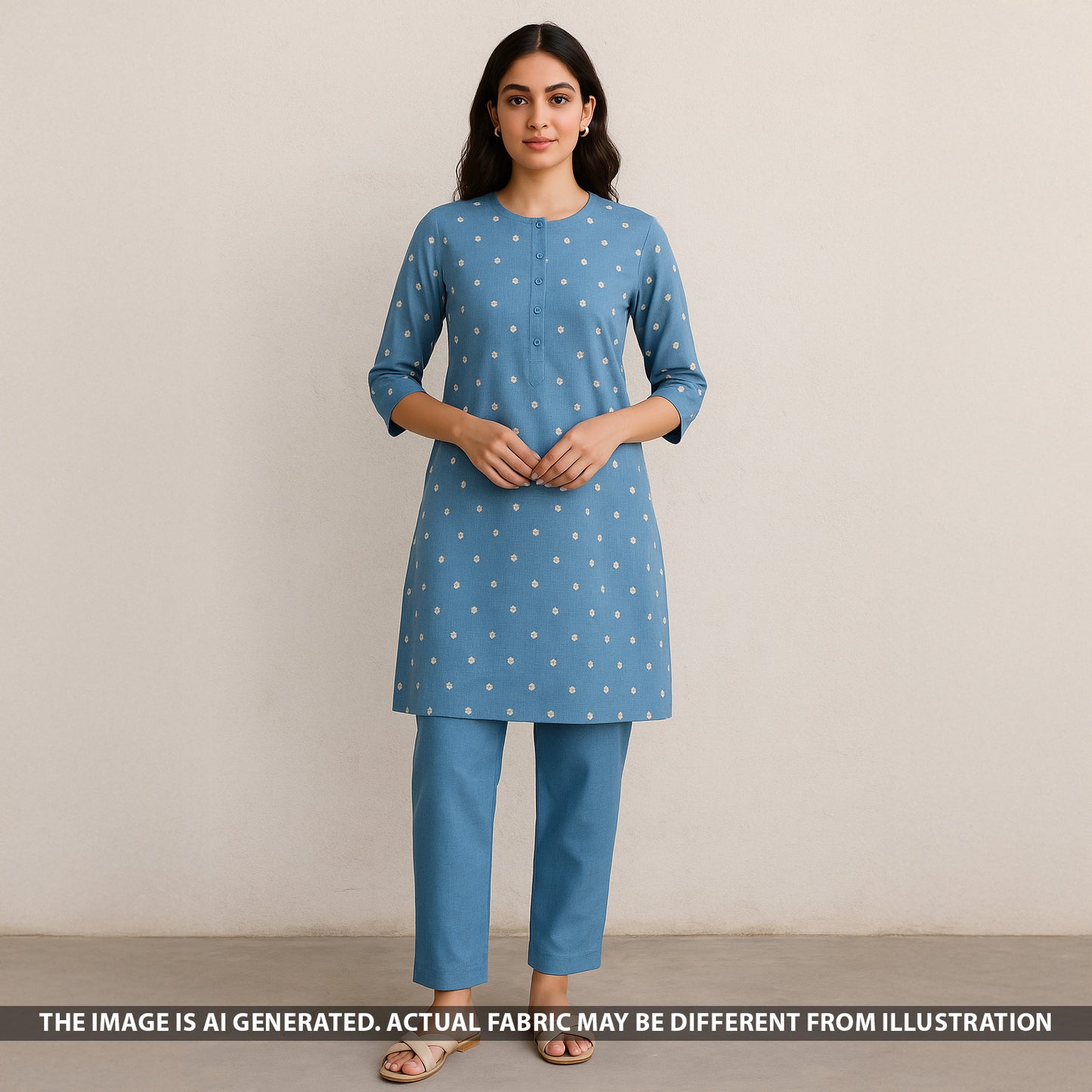 Thread Zari Buti Linen Fabric - F5408