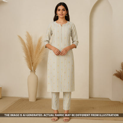 Zari Work Banarasi Tissue Fabric - F5411