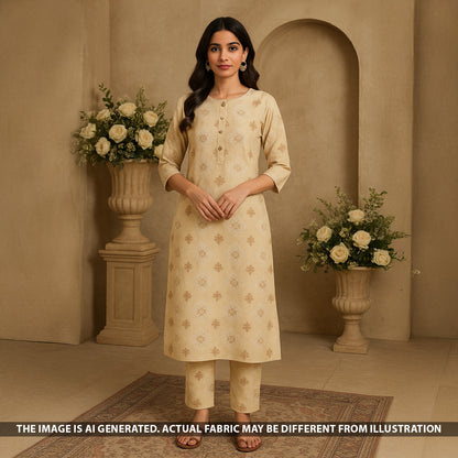 Thread Embroidered Pure Monga Silk Fabric - F5414