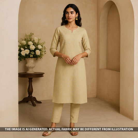 Zari Work Pure Silk Fabric - F5415