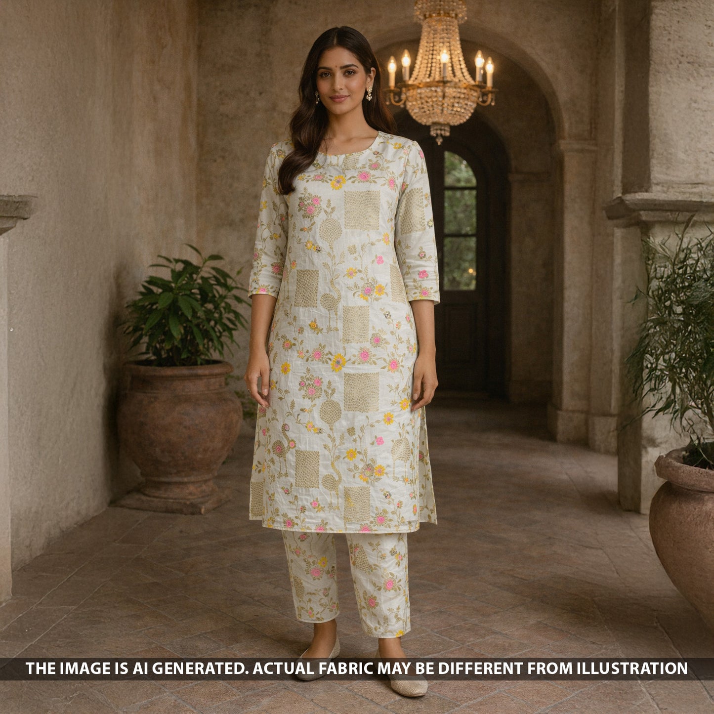 Zari Work Dola SIlk Fabric - F5422