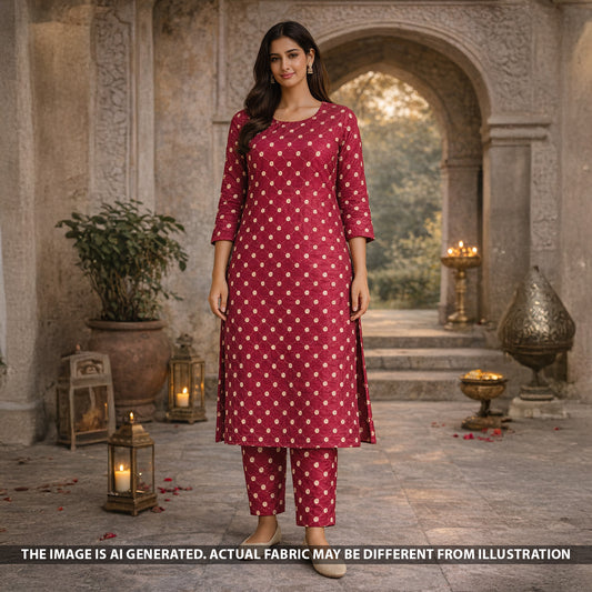Bandhani Chanderi Silk Fabric - F5427