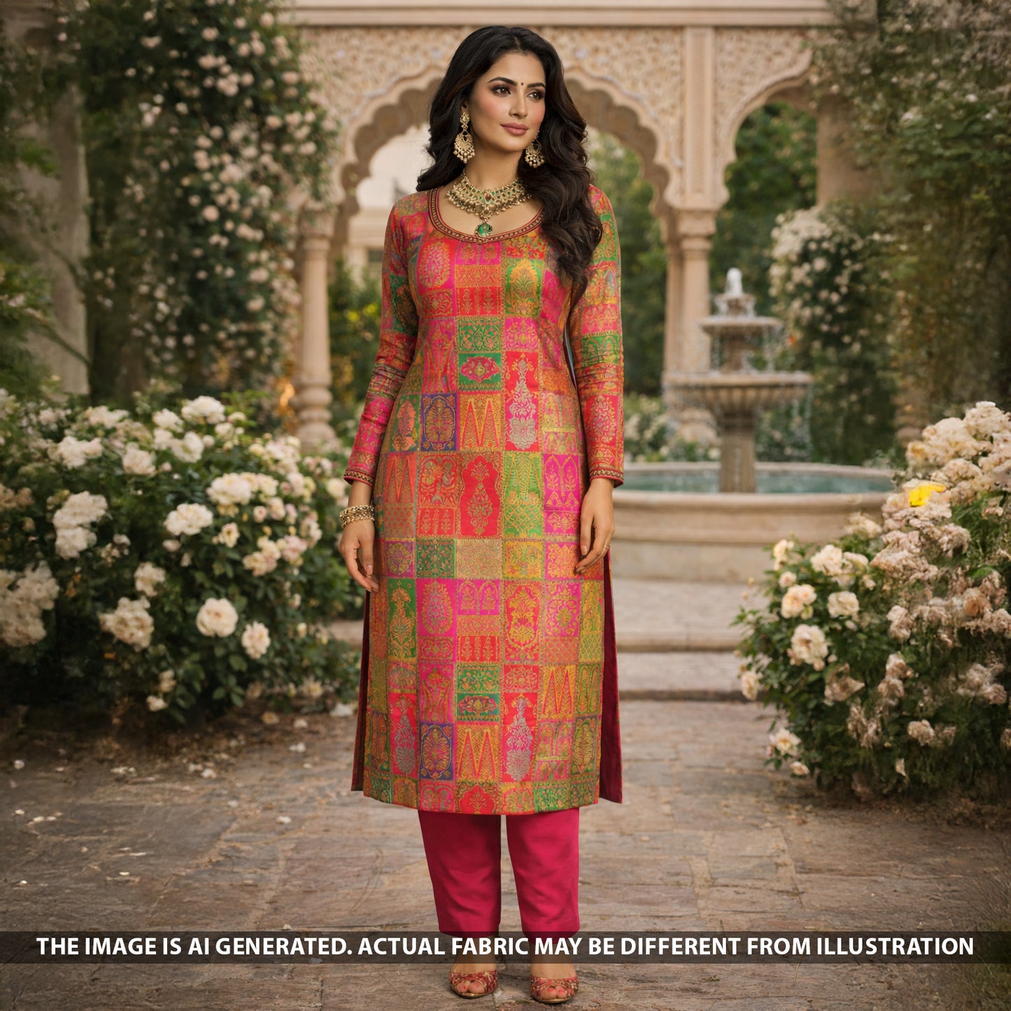 Zari Work Banarasi Brocade Silk Fabric - F5448