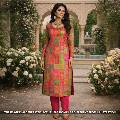 Zari Work Banarasi Brocade Silk Fabric - F5448