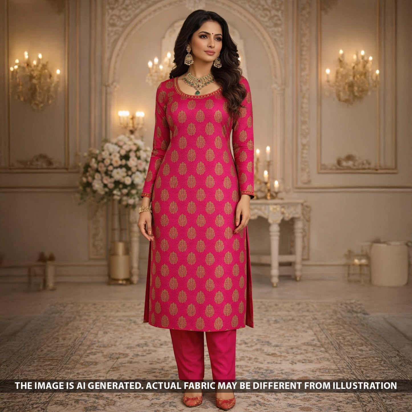 Zari Work Brocade Fabric - F5449