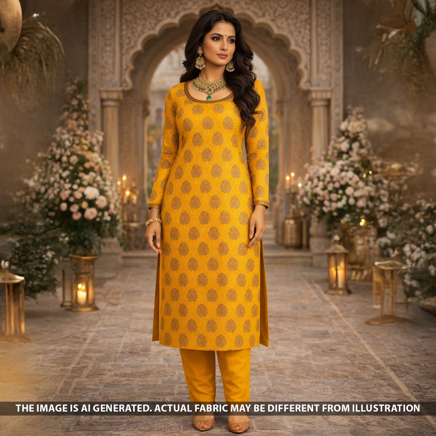 Zari Work Brocade Fabric - F5450