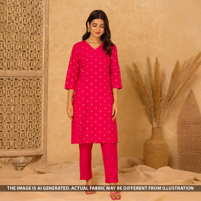 Zari Sequins Work Chinnon Chiffon Fabric - F5335