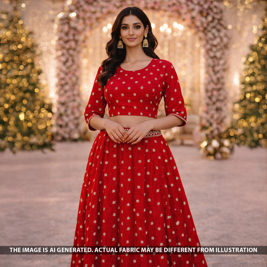 Zari Sequins Work Velvet Fabric - F5469