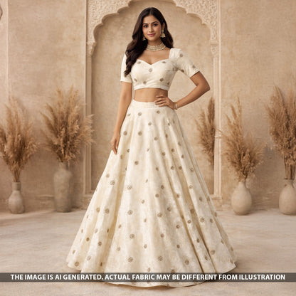 Dyeable Zari Sequins Work Velvet Fabric - F5470