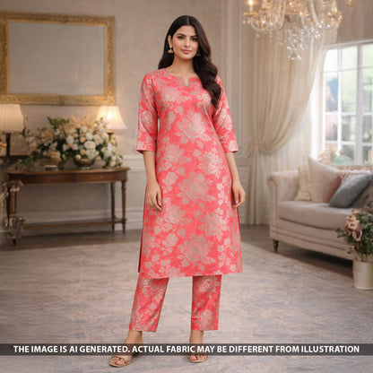 Zari Work Banarasi Brocade Silk Fabric - F5492