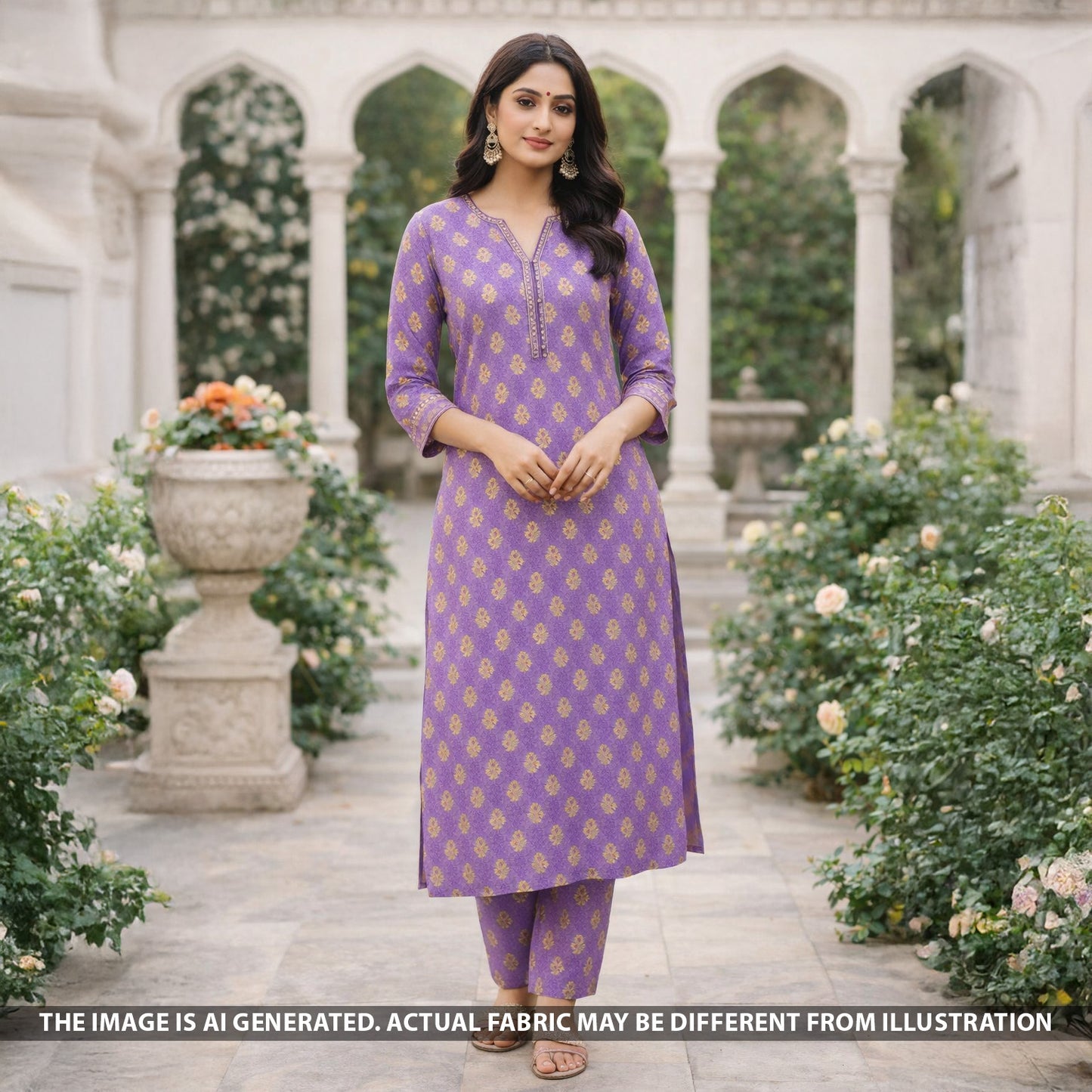 Self Jacquard Zari Work Brocade Fabric - F5496