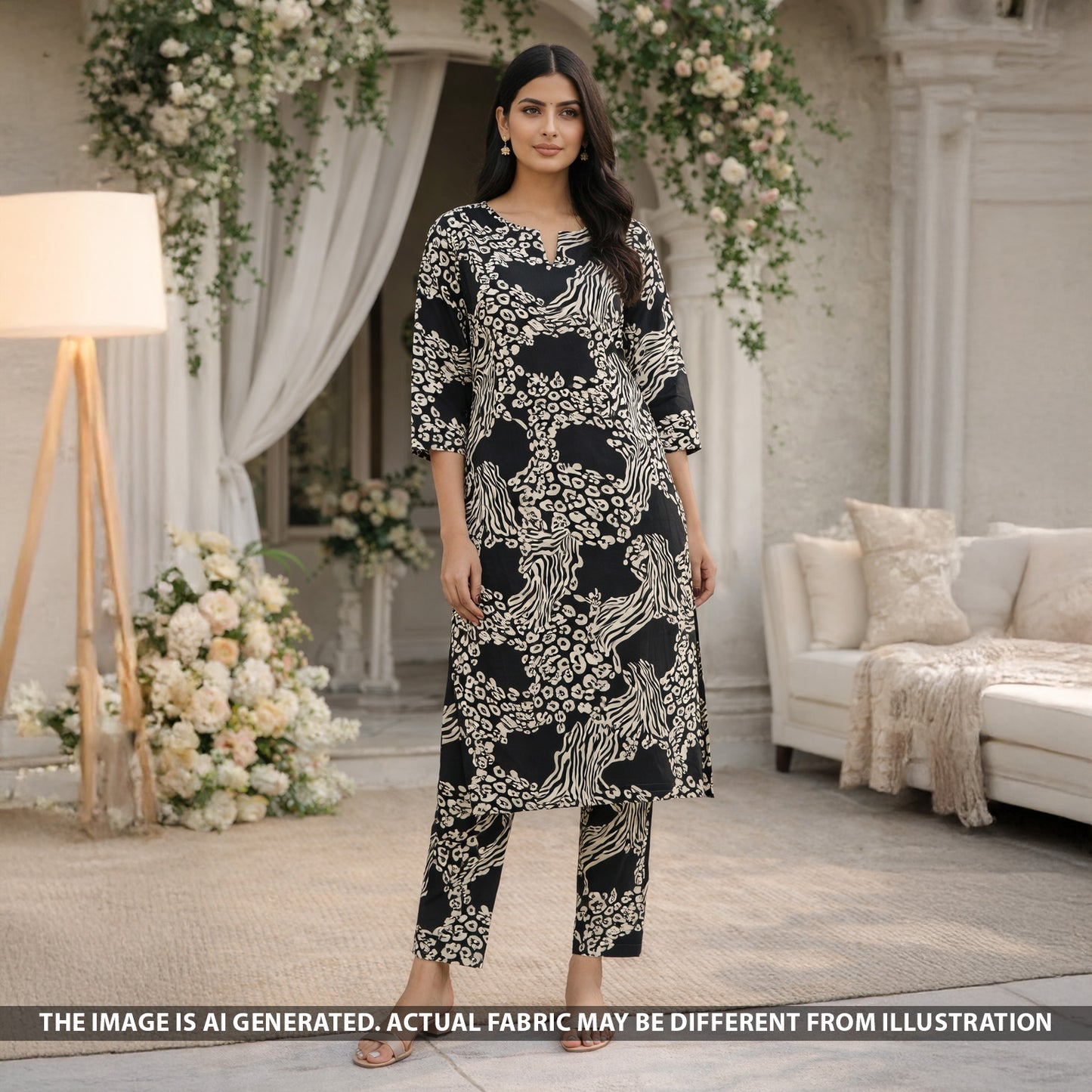 Digital Print Modal Satin Fabric - F5485