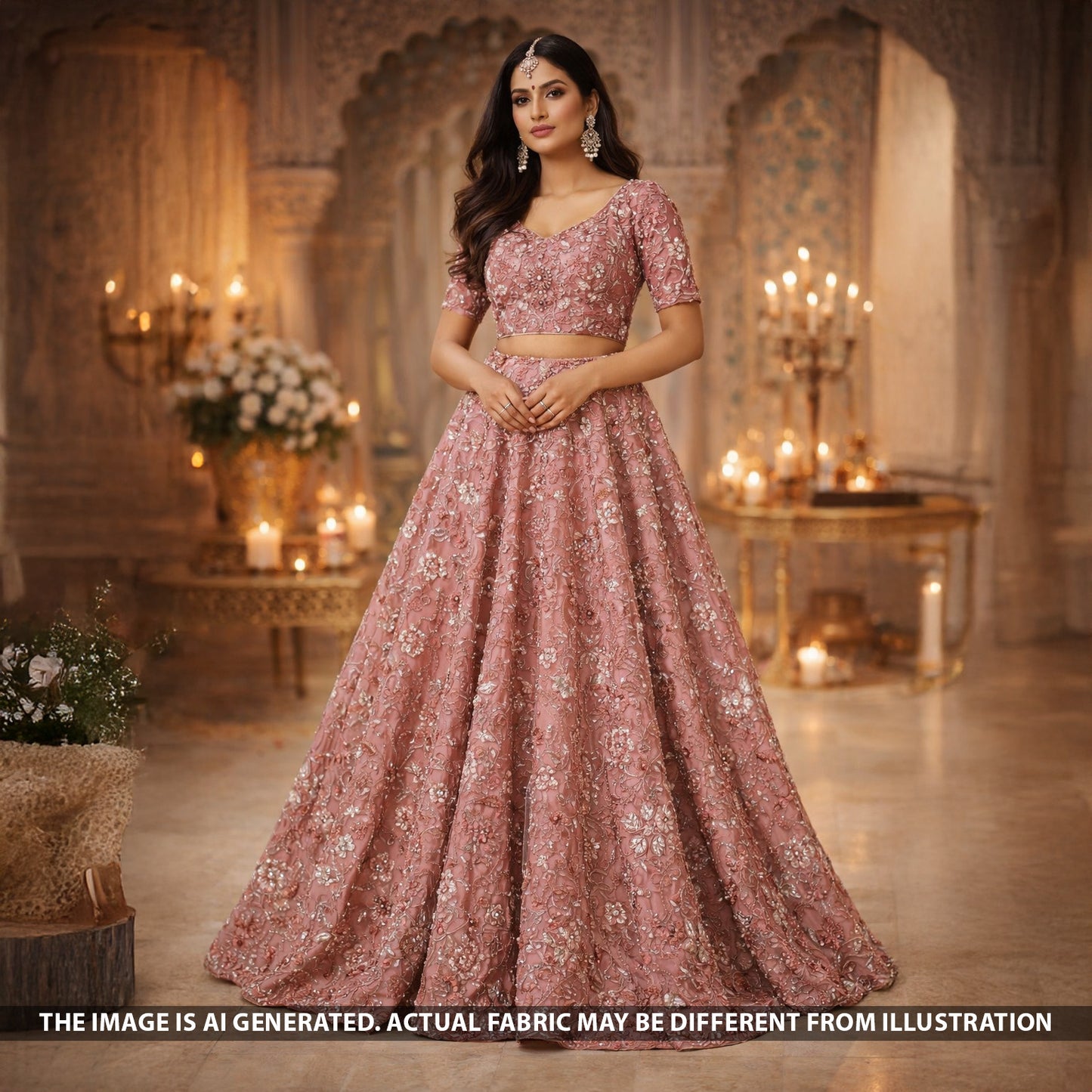 Cut Dana Thread Sequins Embroidered Shimmer Tissue Fabric - F5511