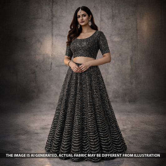 Cut Dana Embroidered Net Fabric - F5548