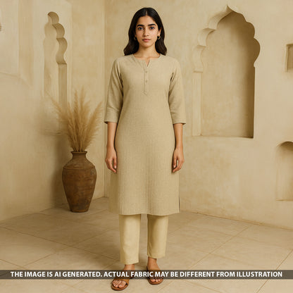 Cut Dana Thread Embroidered Linen Cotton Fabric - F5340