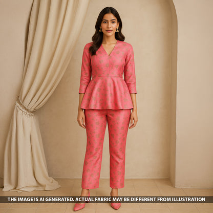 Zari Work Banarasi Brocade Silk Fabric - F5351