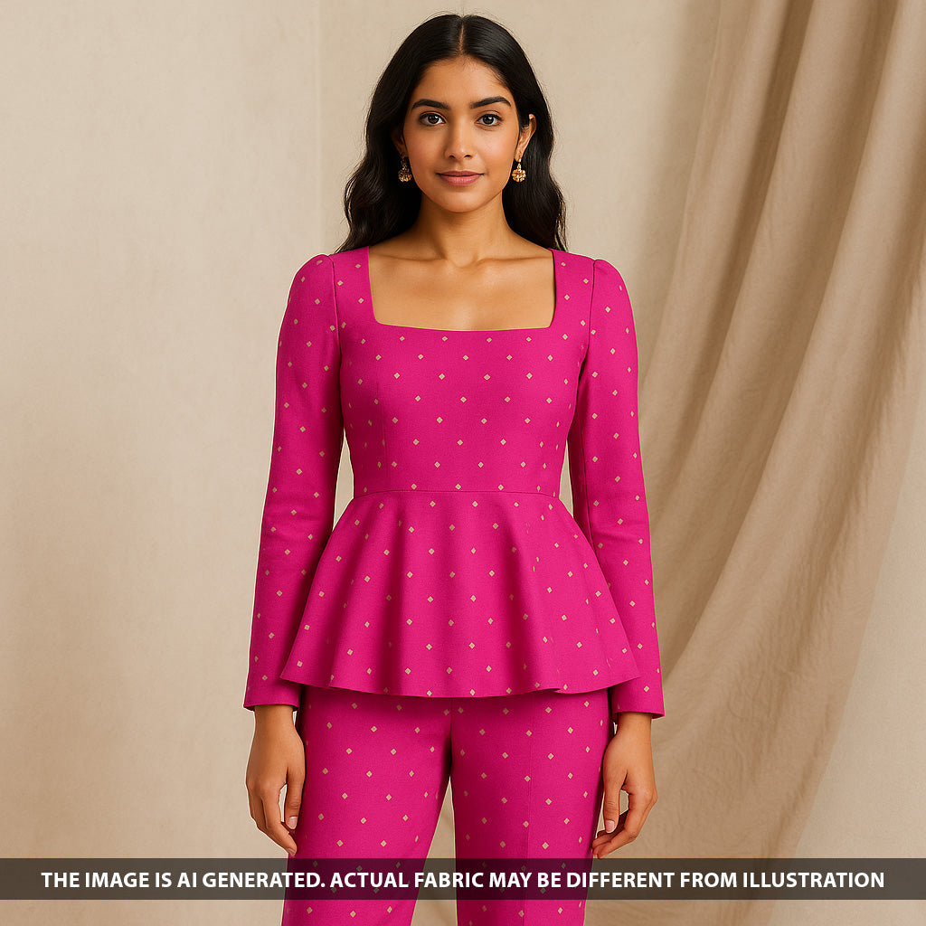 Zari Work Pure Banarasi Brocade Silk Fabric - F5352