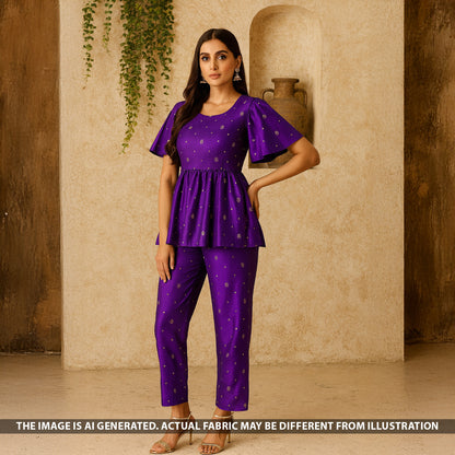 Zari Work Pure Banarasi Brocade Silk Fabric - F5353