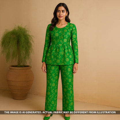 Zari Work Banarasi Brocade Silk Fabric - F5356