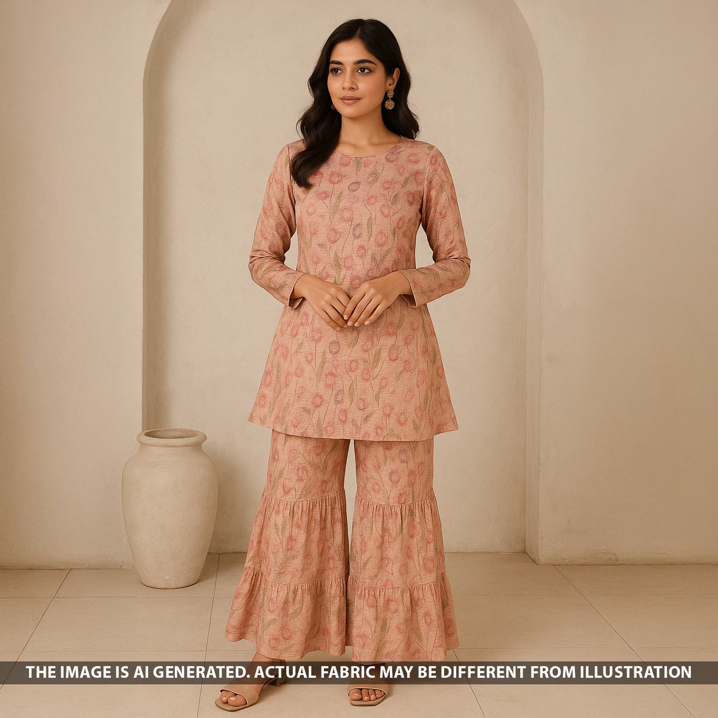 Digital Print Crush Tissue Fabric - F5363