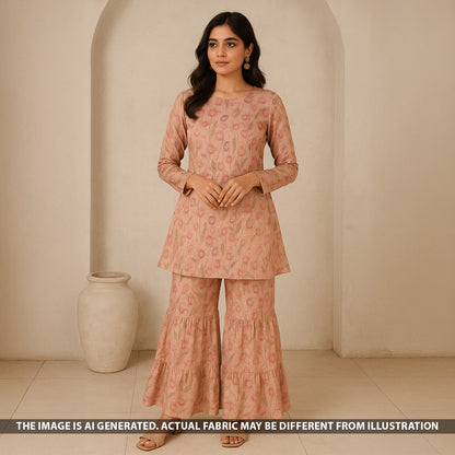 Digital Print Crush Tissue Fabric - F5363