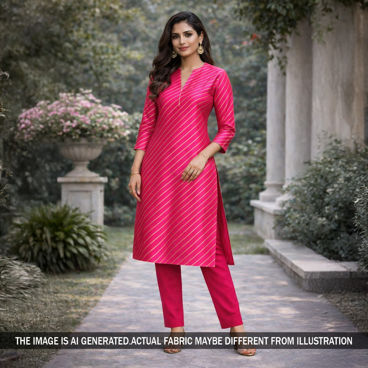 Leheriya Zari Work Brocade Silk Fabric - F5851