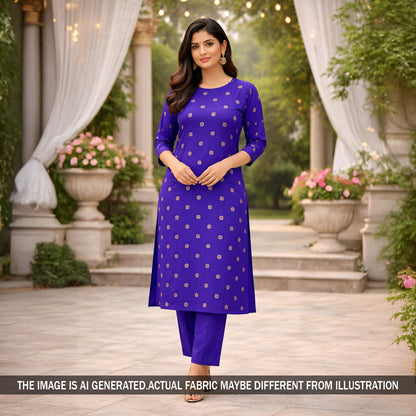 Zari Buti Work Brocade Silk Fabric - F5856