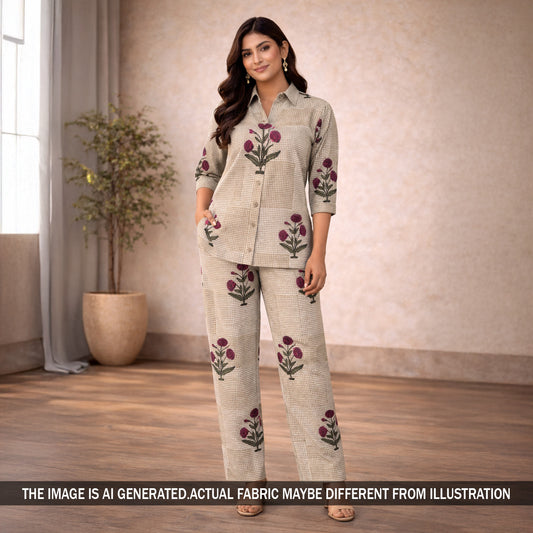 Block Print Cambric Cotton Fabric - F5871