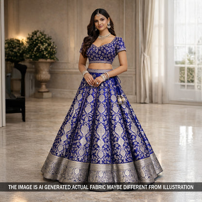 Lehenga Choli Set Pure Brocade Fabric - F5922