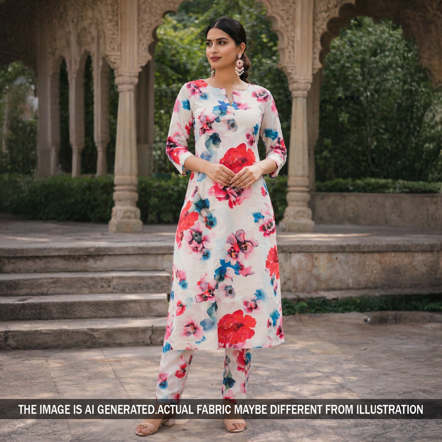 Floral Print Muslin Cotton Fabric - F5961