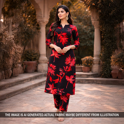 Floral Print Muslin Cotton Fabric - F5962