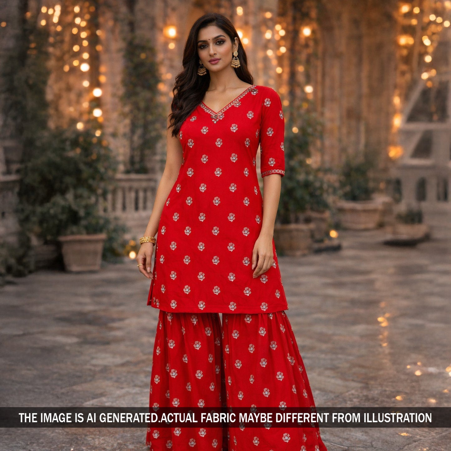 Cut Dana Zari Sequins Work Organza Fabric - F5796