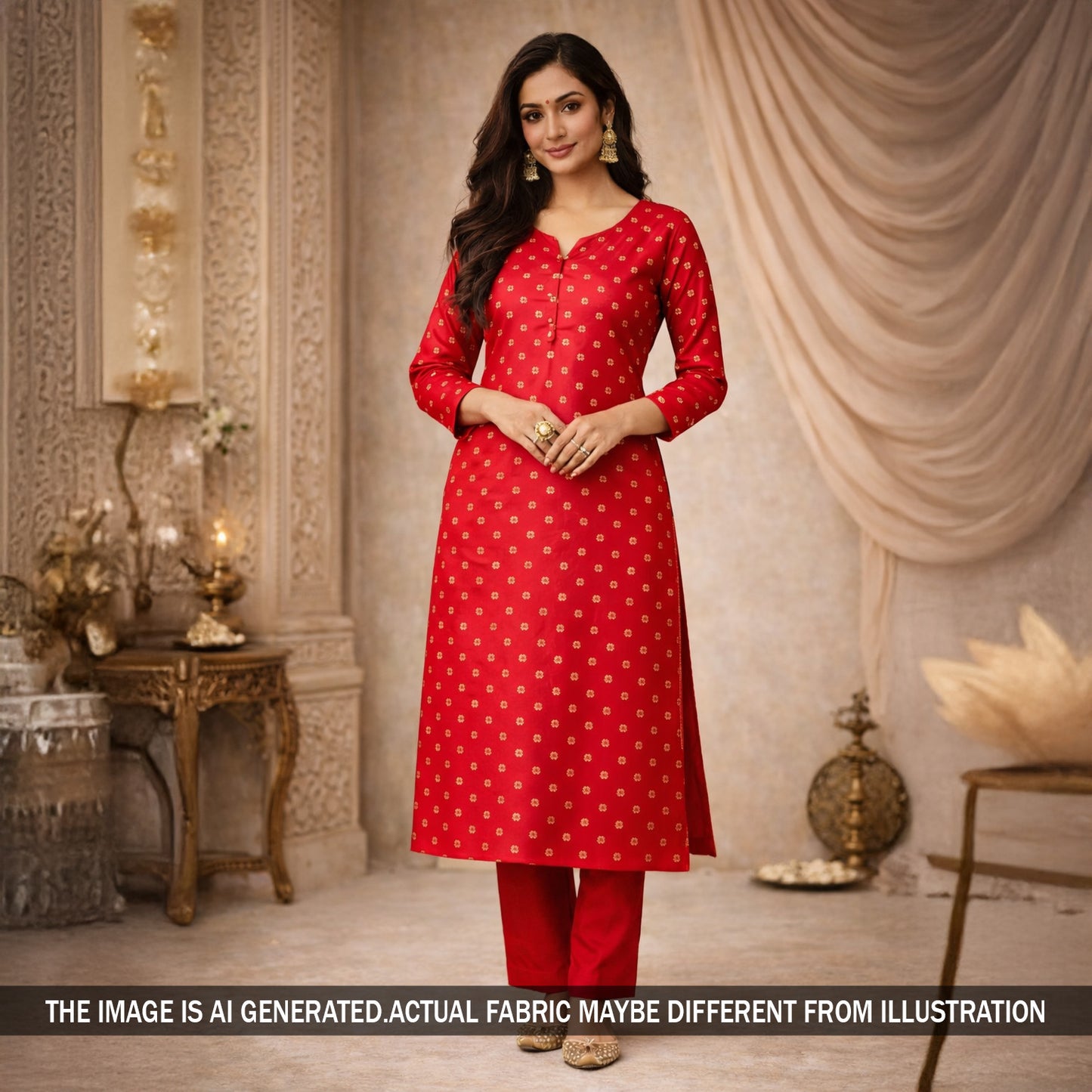 Zari Buti Work Banarasi Brocade Fabric - F5842