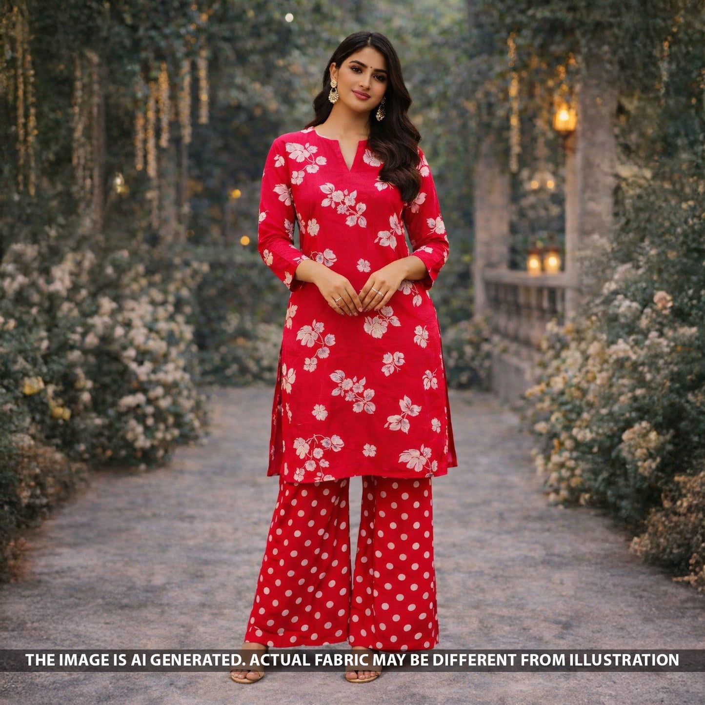 Digital Print Thread Sequins Work Chinnon Chiffon Fabric - F5651