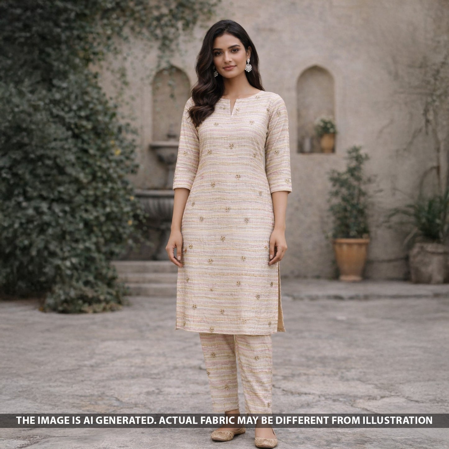 Cut Dana Zari Sequins Work Crushed Tissue Dupatta Fabric - F5672