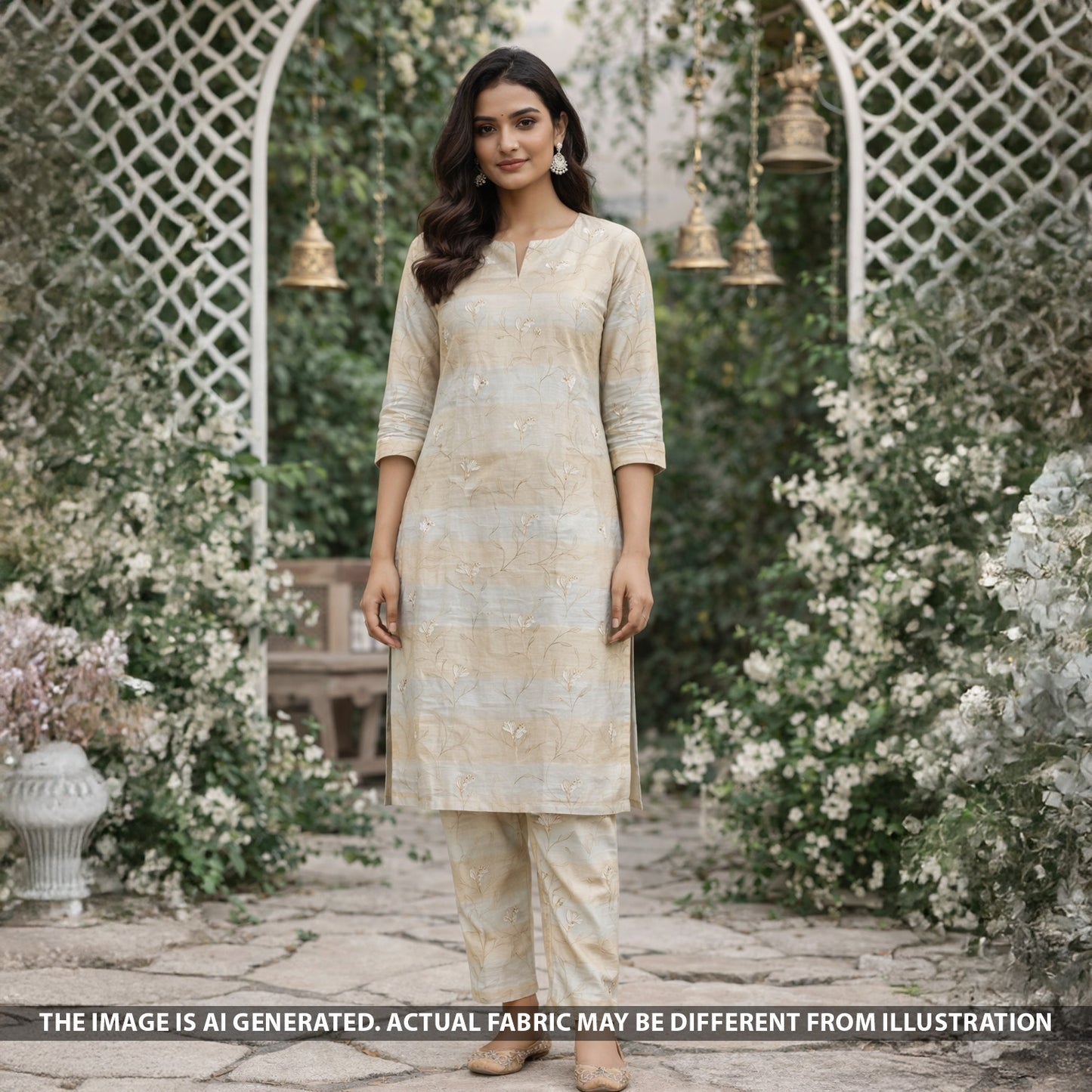 Thread Zari Embroidered Shimmer Tissue Fabric - F5668