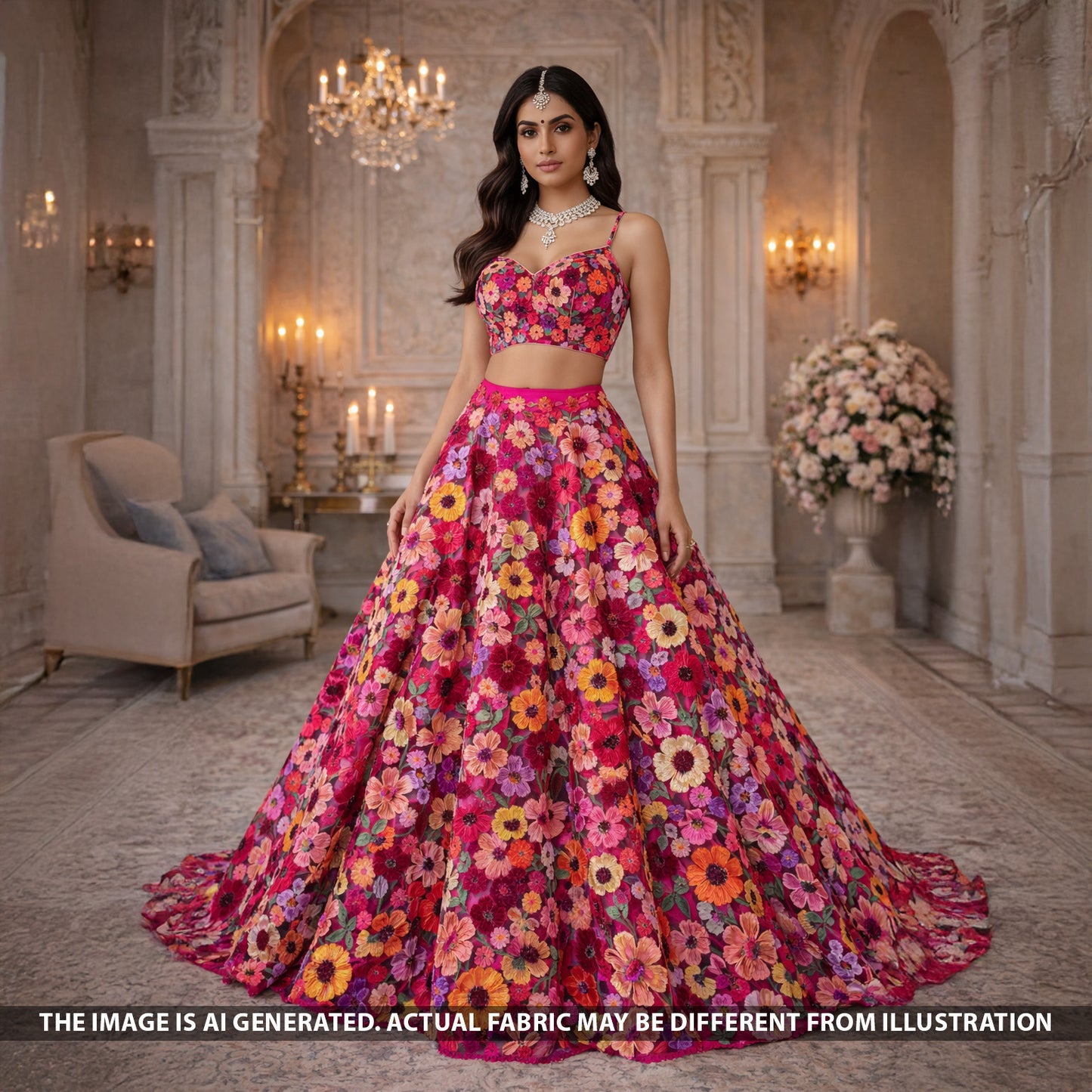 Applique Work Net Fabric - F5570